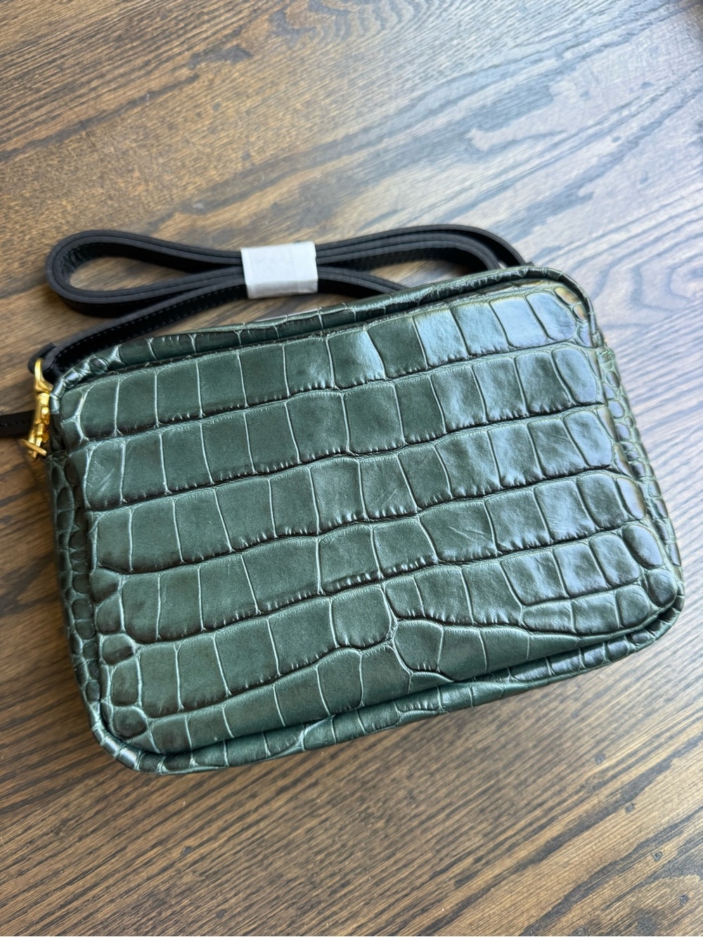 Clare V Midi Sac - Loden Green Croc